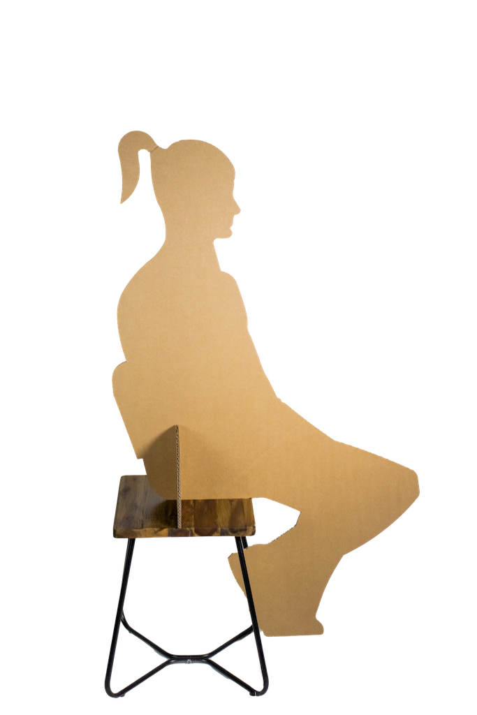 Kartonnen levensgroot figuur - zittend