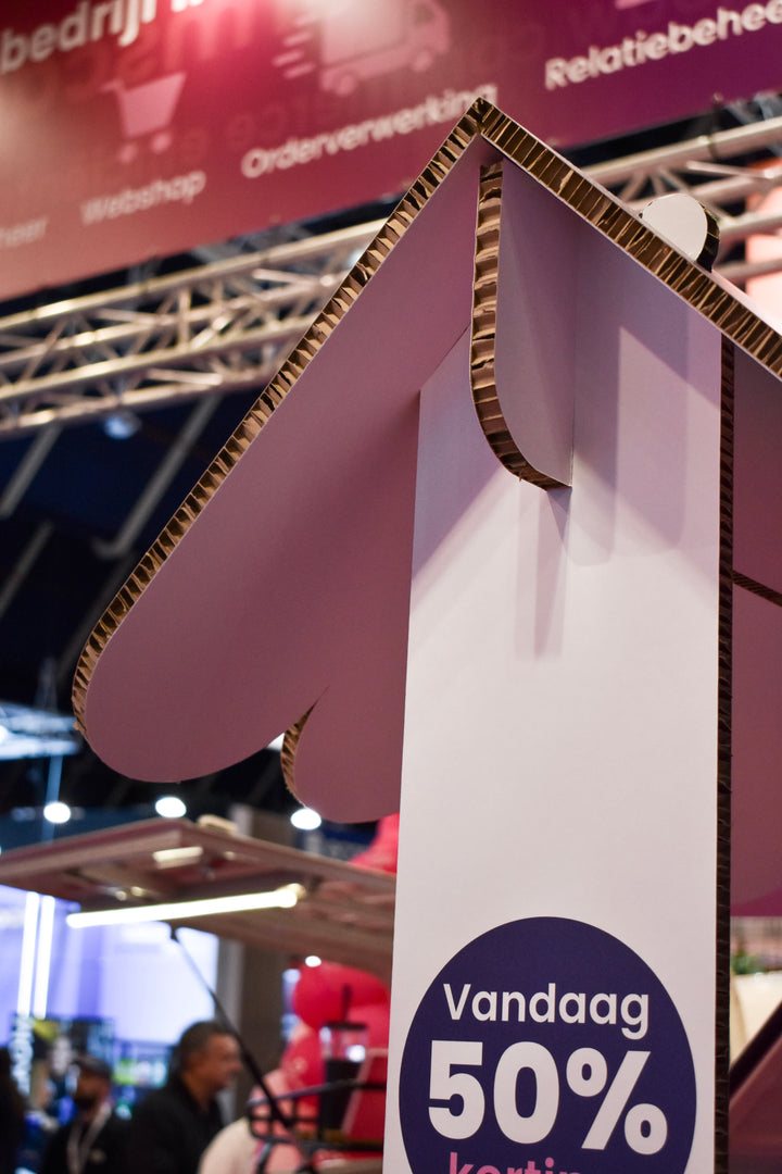 Kartonnen bedrukte marktkraam