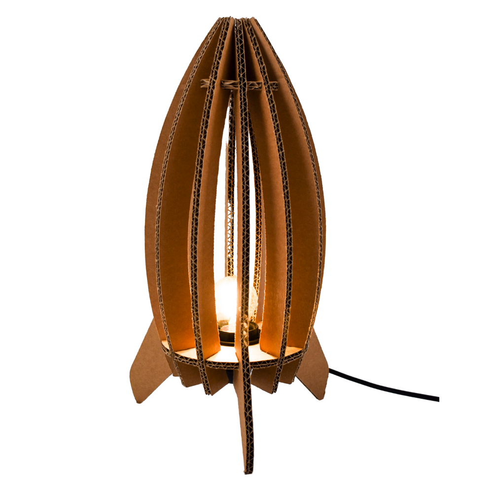 Kartonnen meise lamp