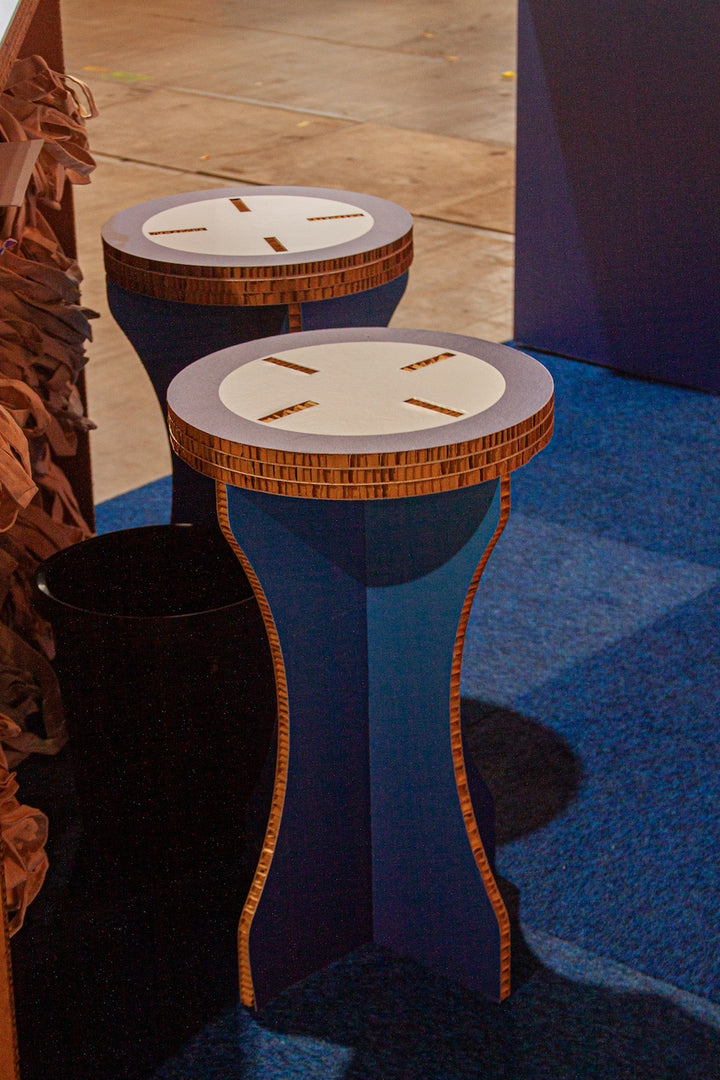 Cardboard printed round bar stool