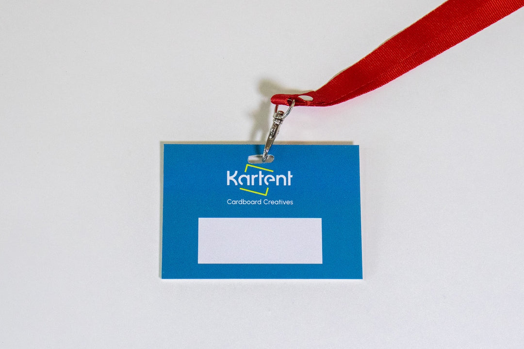 Cardboard printed name badge