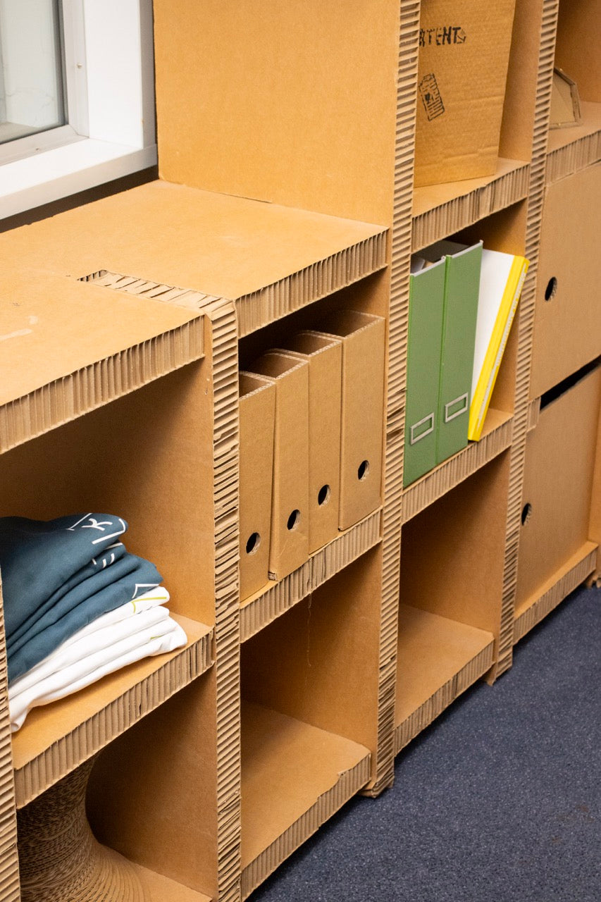 Cardboard magazine rack