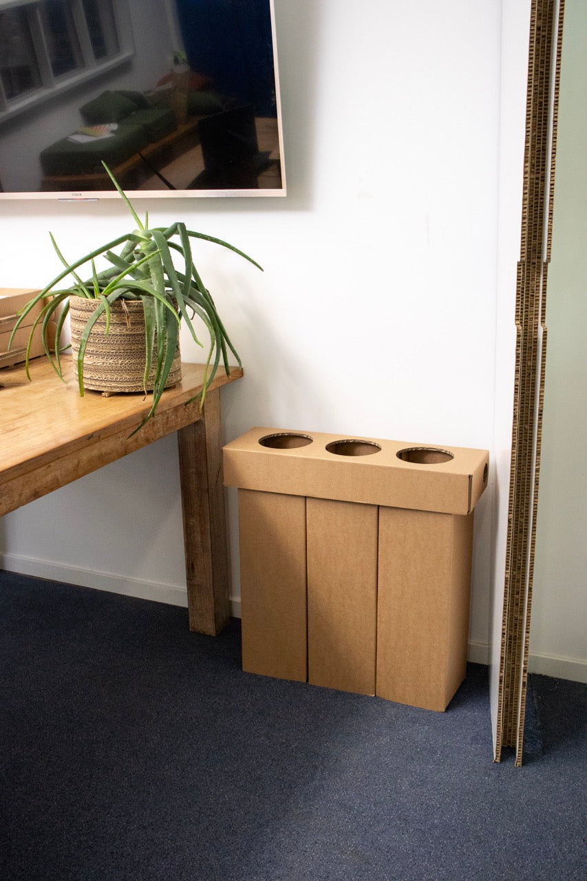 Cardboard Trio Waste Bin
