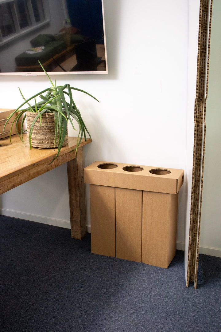 Cardboard Trio Waste Bin