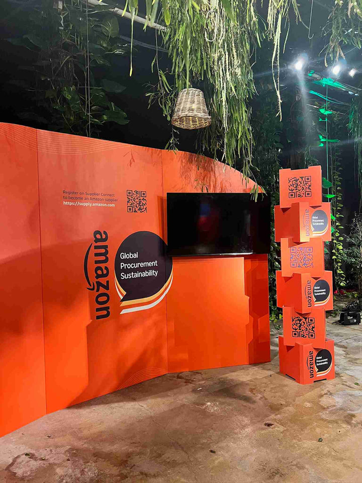 Cardboard printed stacking cube open