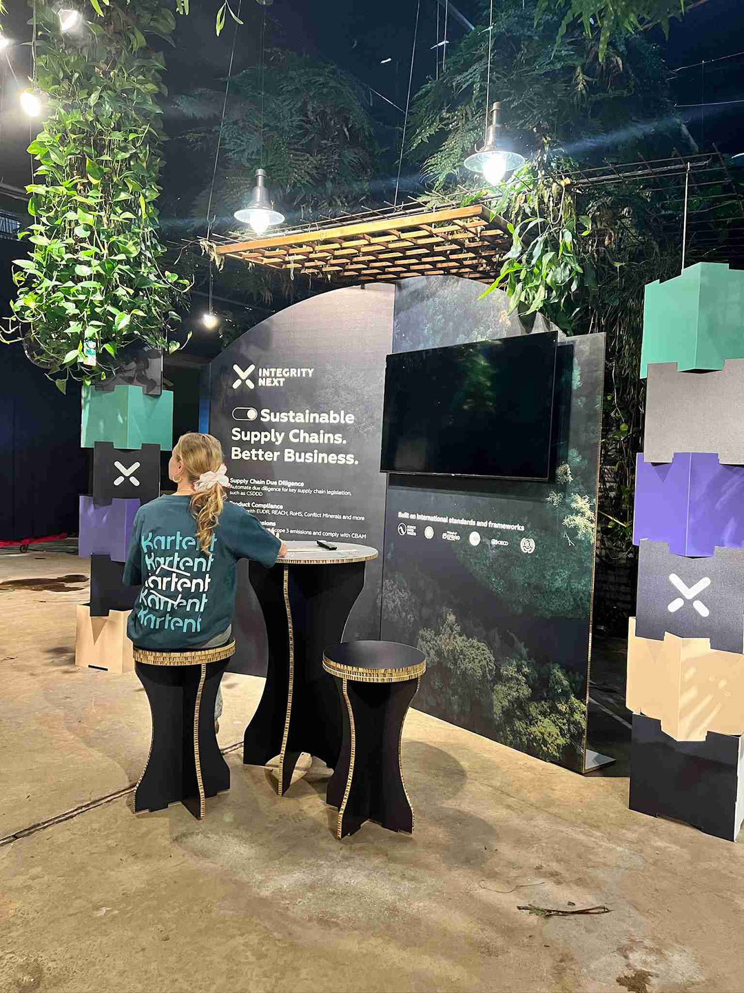 Cardboard printed stacking cube open