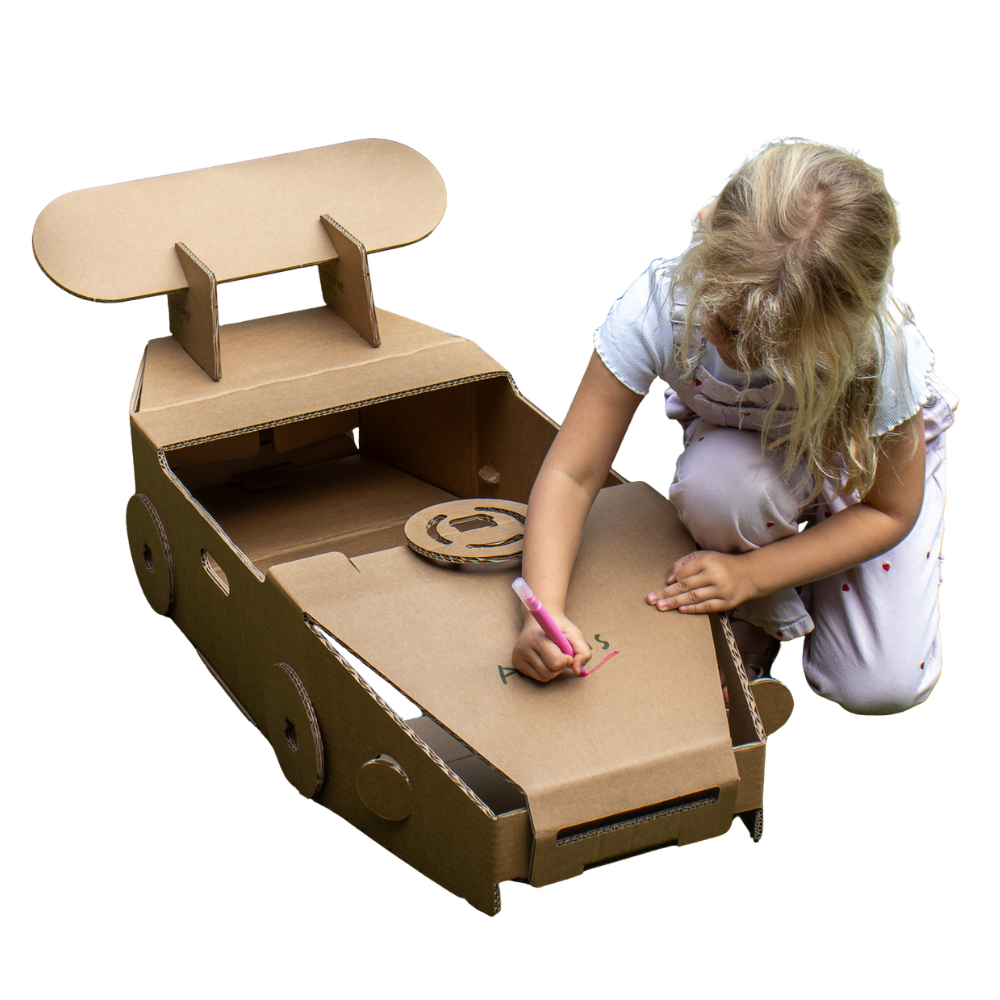 Cardboard race car
