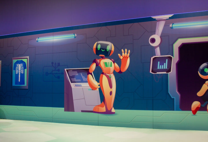 Cardboard printed exhibition wall