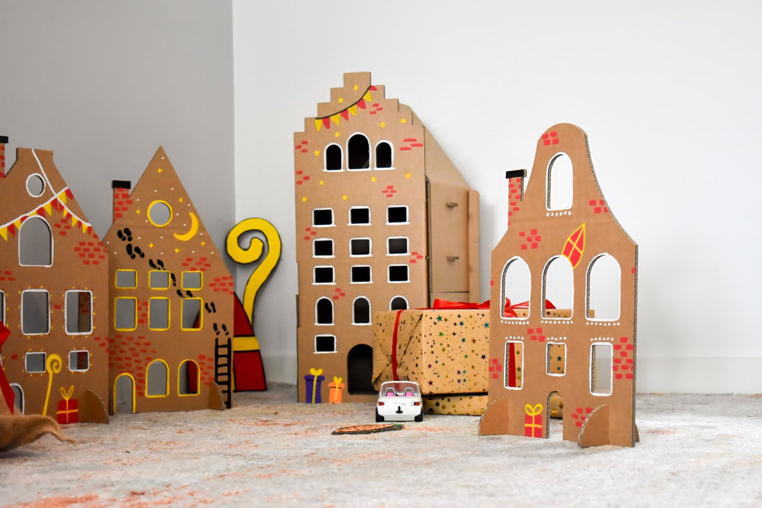 Grachtenhaus aus Pappe (Fenster-)Dekoration