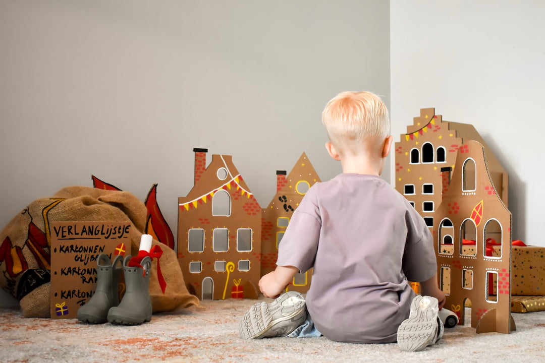 Grachtenhaus aus Pappe (Fenster-)Dekoration
