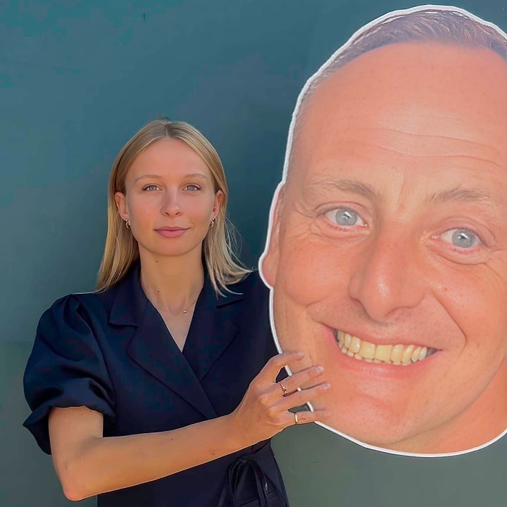 Kartonnen uitsnede hoofd op maat