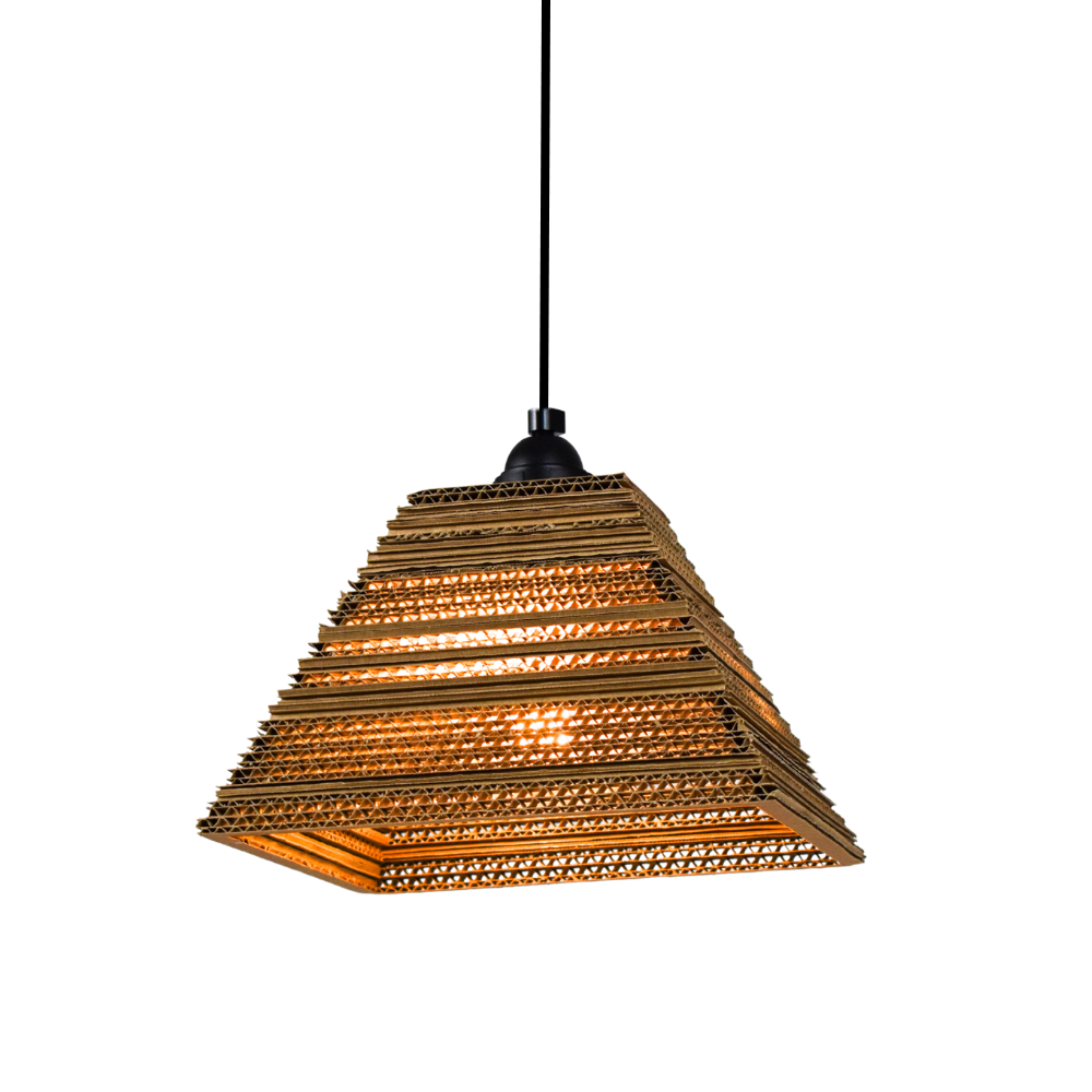 Kartonnen stavern lamp