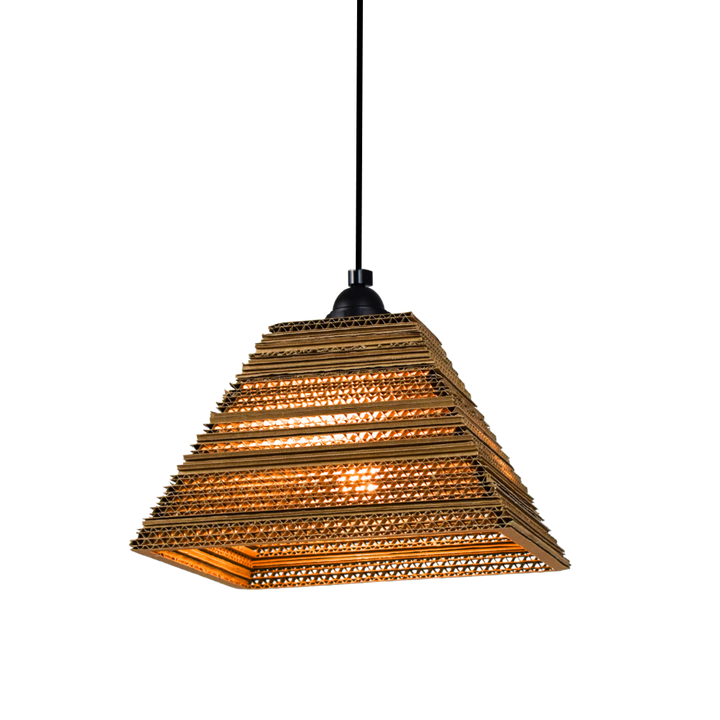 Kartonnen stavern lamp