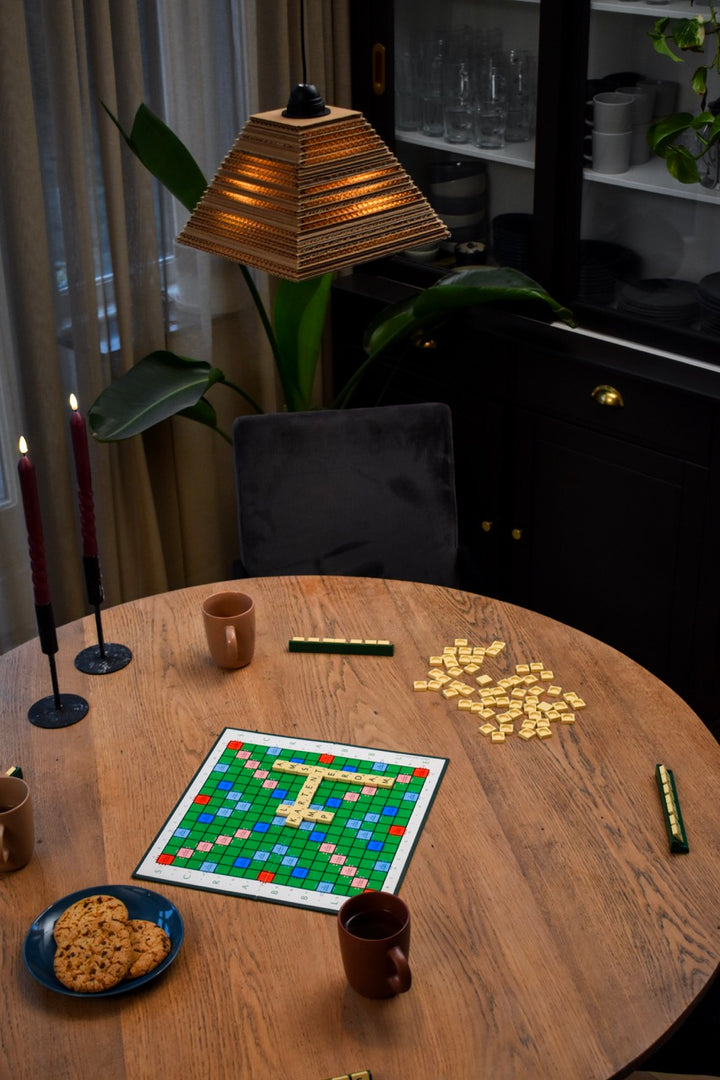 Kartonnen stavern lamp