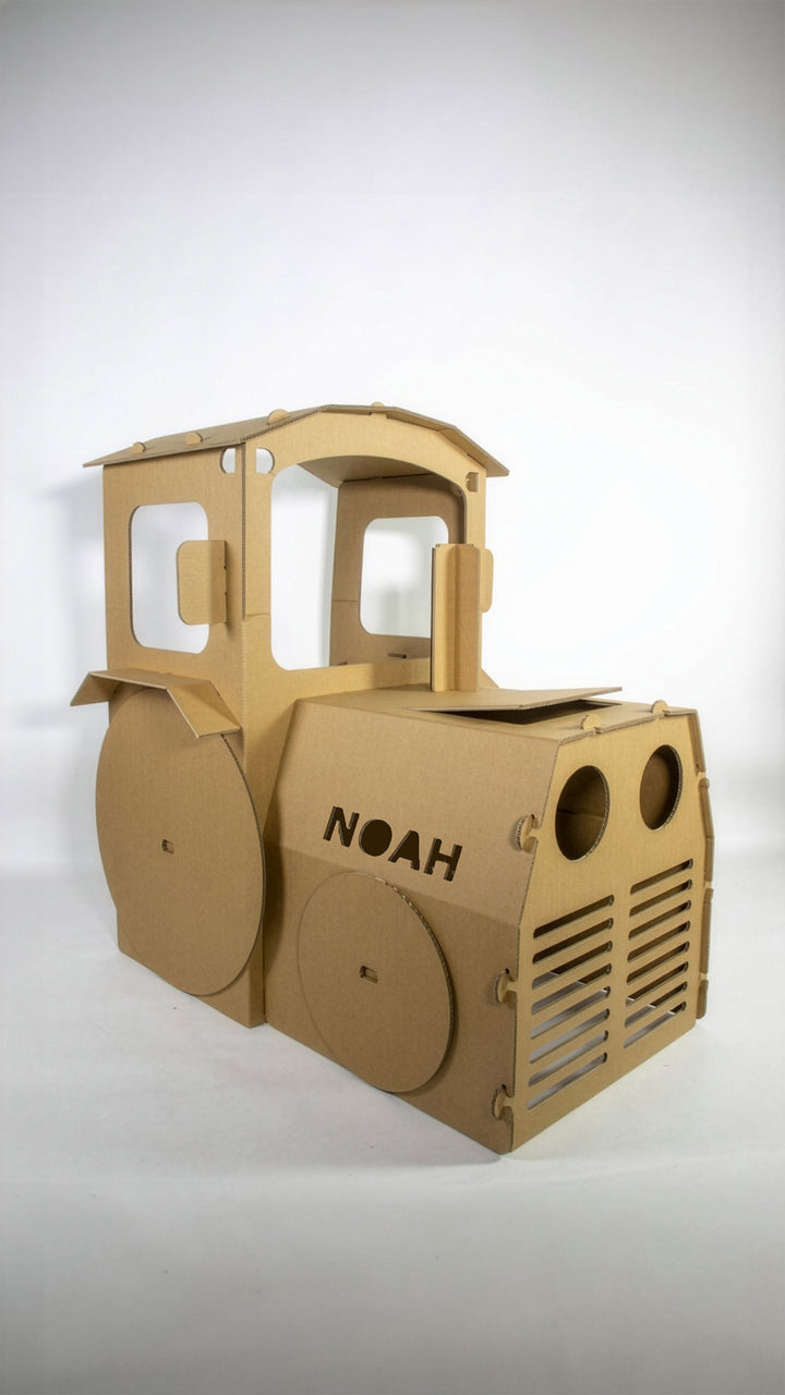 Traktor aus Pappe