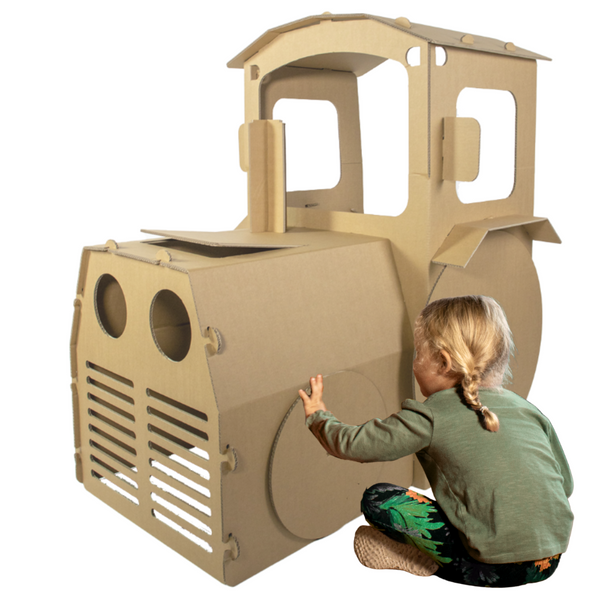 Traktor aus Pappe