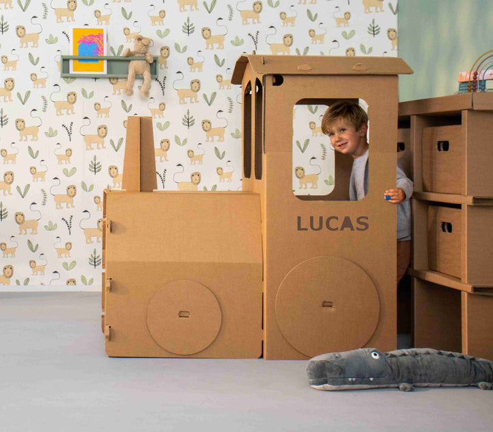 Cardboard train