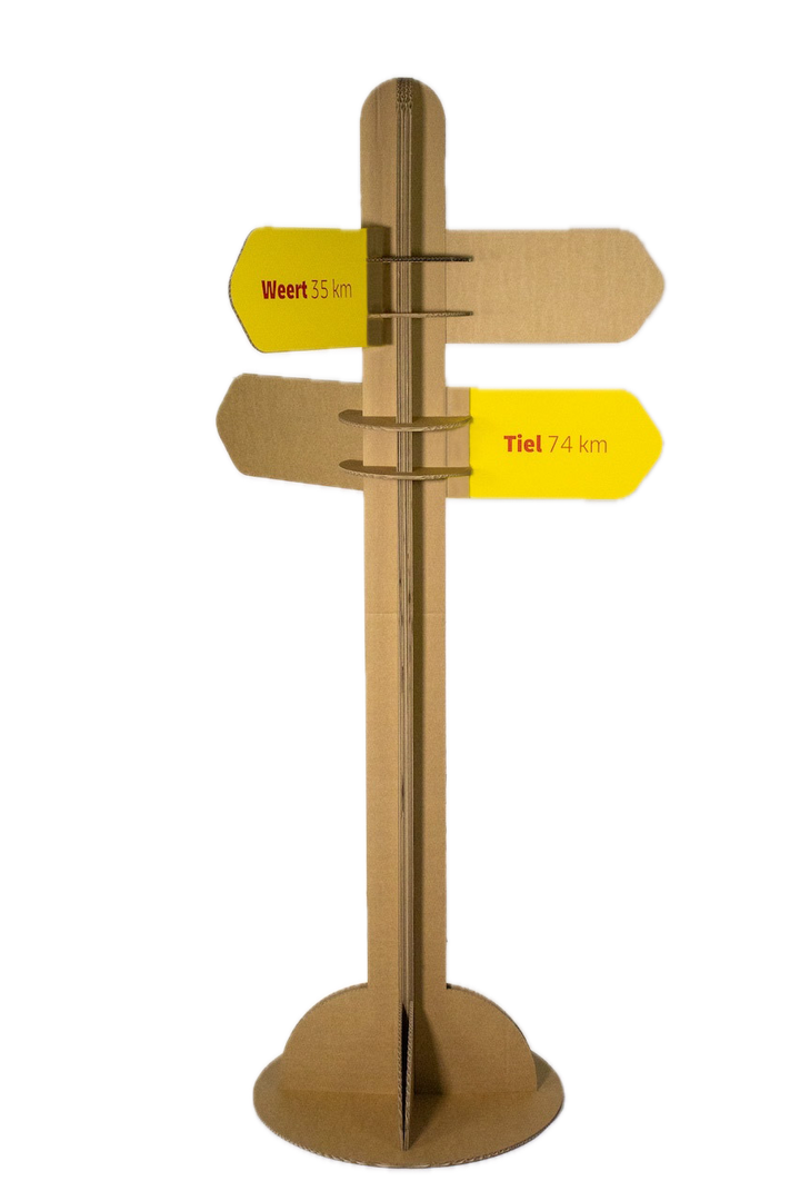 Kartonnen grote wegwijzer