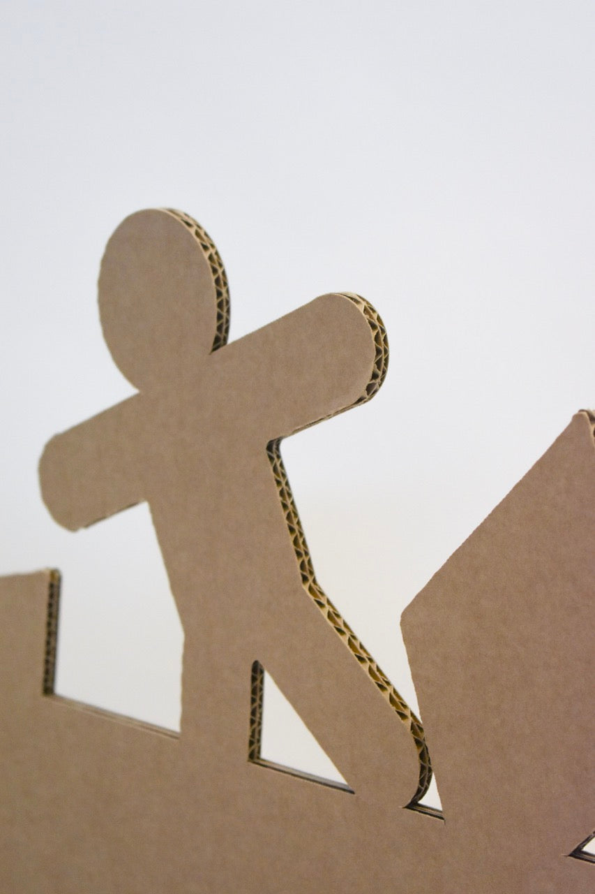 Kartonnen winter speelwand