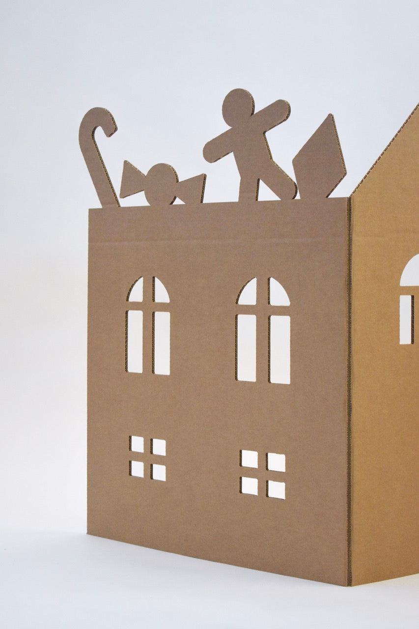 Kartonnen winter speelwand