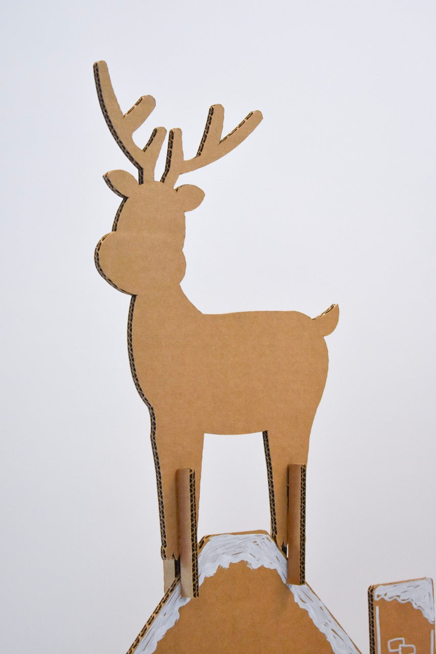 Kartonnen winter speelwand