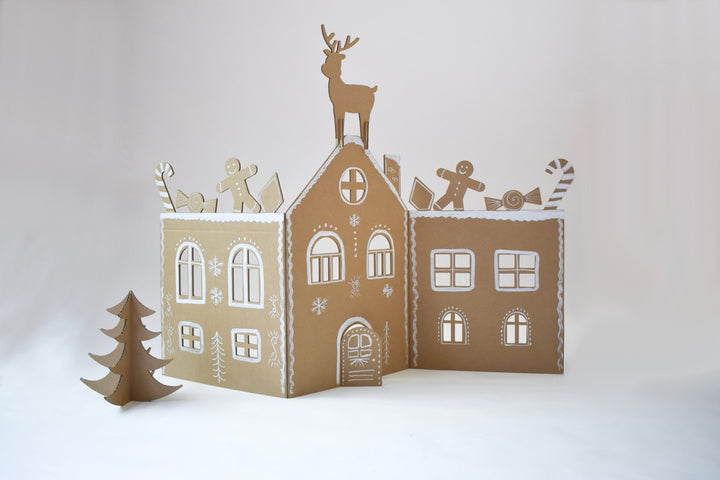 Kartonnen winter speelwand