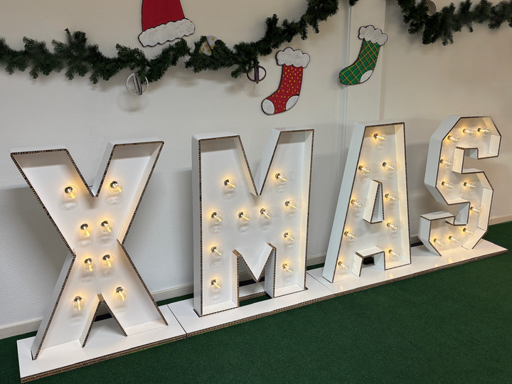 Cardboard light letters