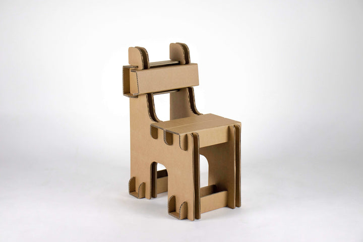 Cardboard set of children's table and chairs with names