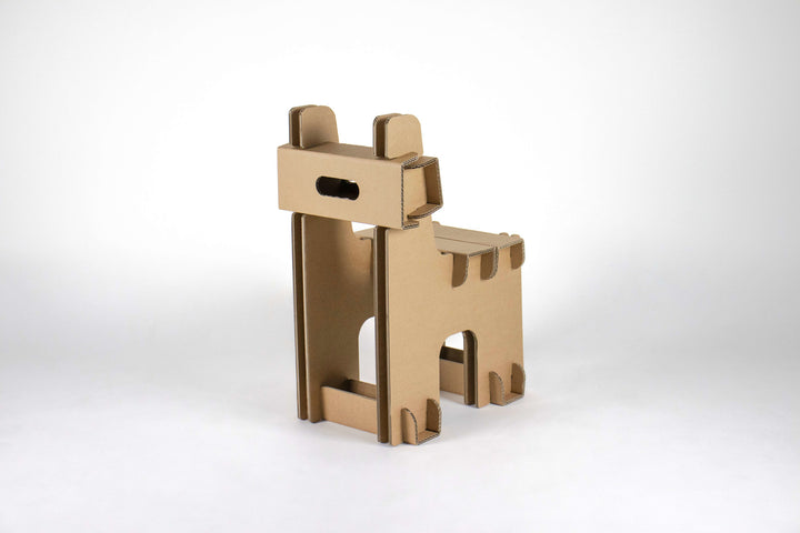 Cardboard set of children's table and chairs with names