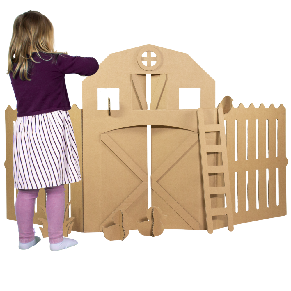 Kartonnen boerderij wand