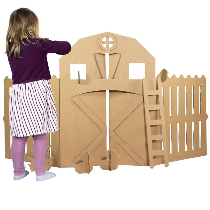 Kartonnen boerderij wand