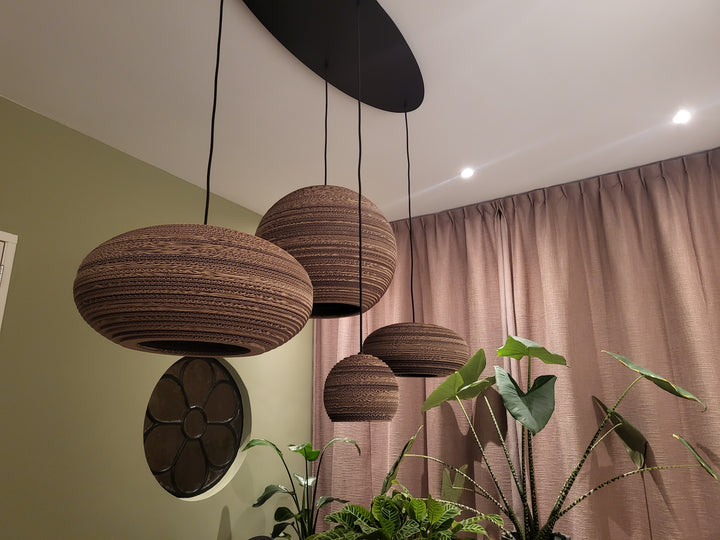 Kartonnen dour lamp
