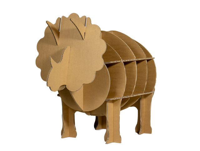 Dino-Bücherregal aus Pappe