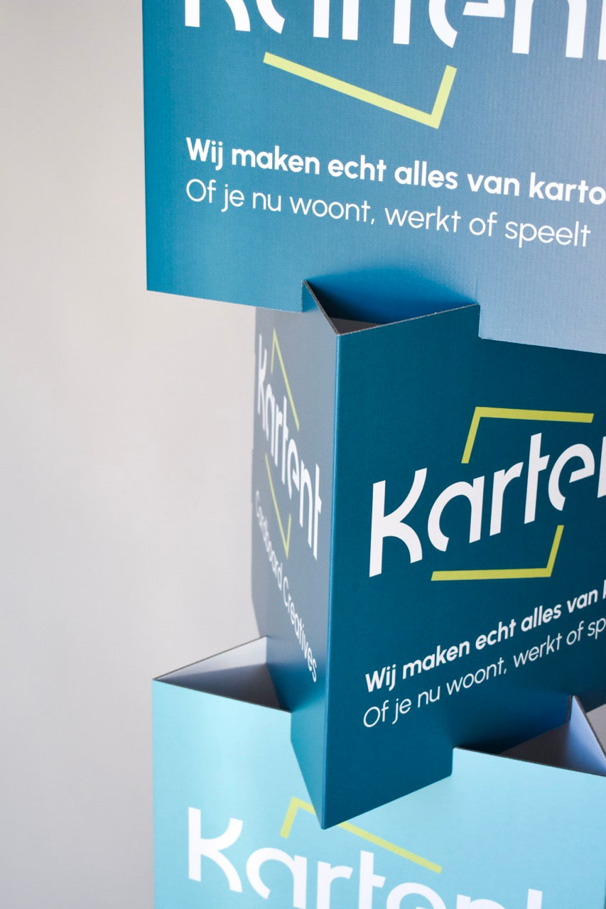 Cardboard printed triangle display