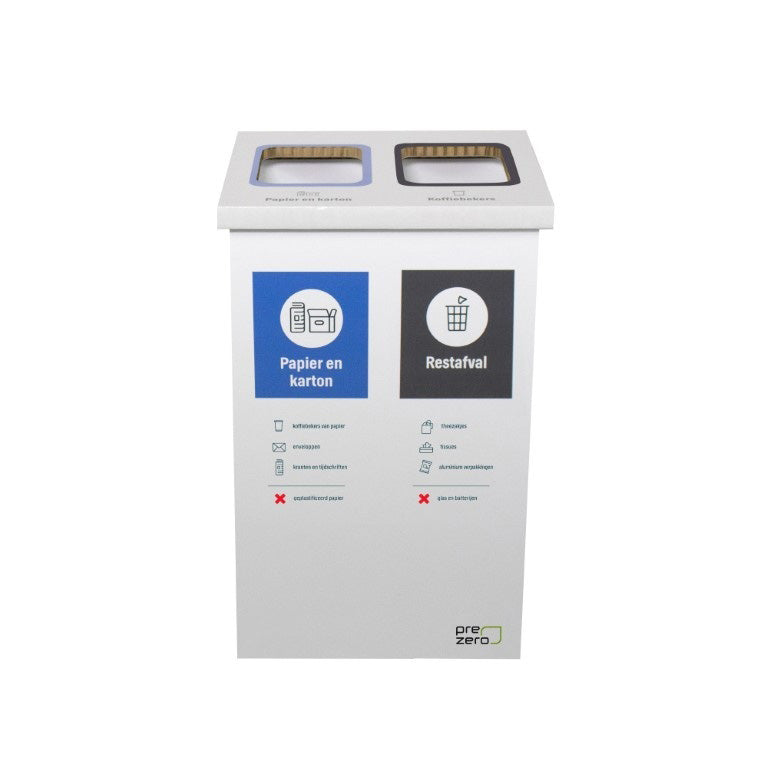 Cardboard eco bin two compartments