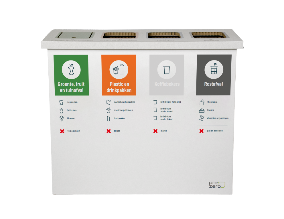 Cardboard eco bin four compartments