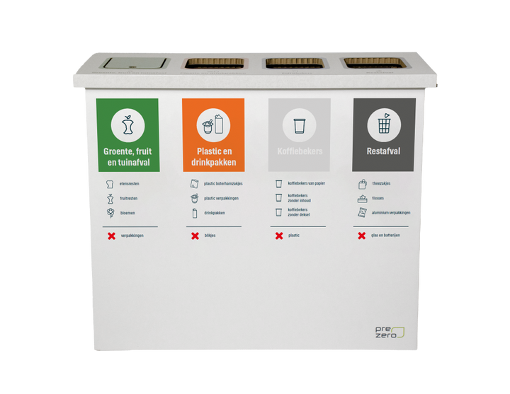 Cardboard eco bin four compartments