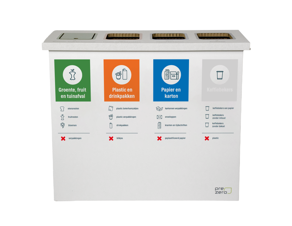 Cardboard eco bin four compartments