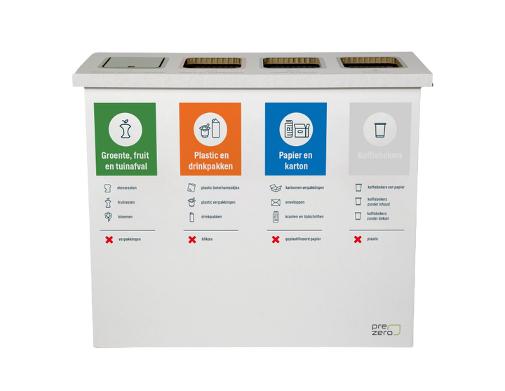 Cardboard eco bin four compartments