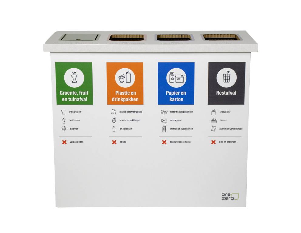 Cardboard eco bin four compartments