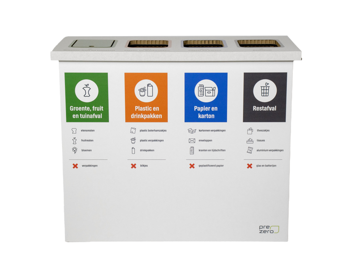 Cardboard eco bin four compartments