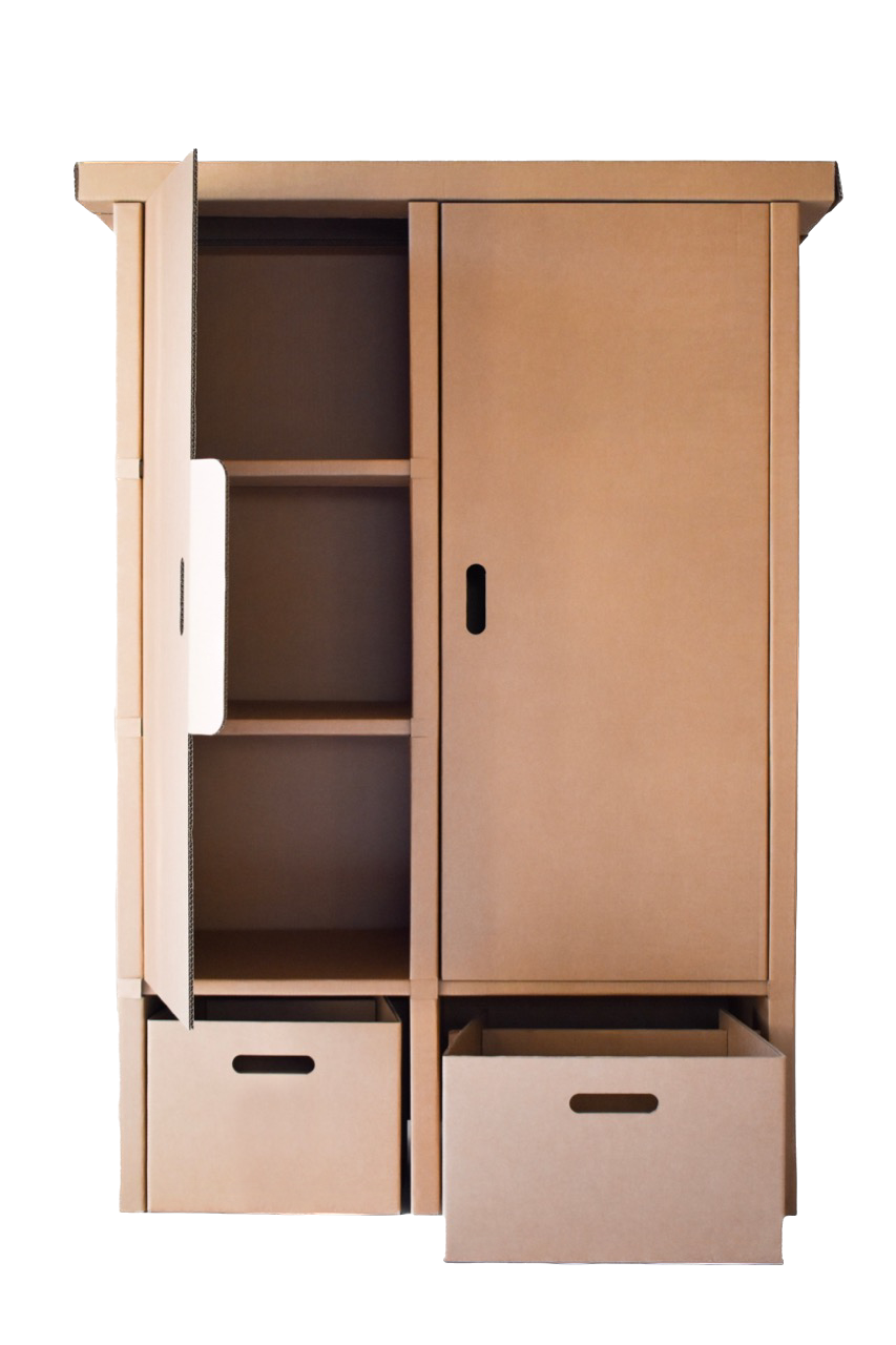 Kartonnen garderobe kast