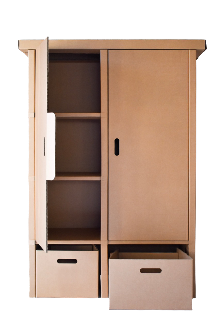 Kartonnen garderobe kast