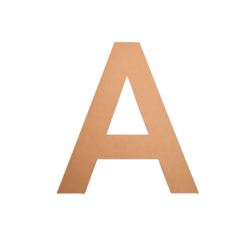 Cardboard layered letters and numbers