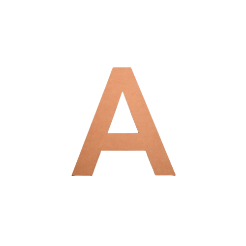 Cardboard layered letters and numbers