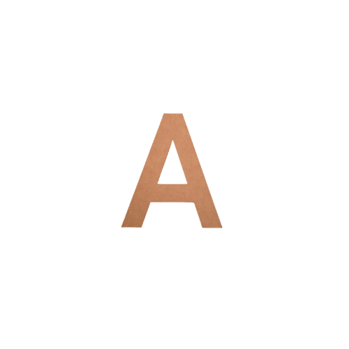 Cardboard layered letters and numbers