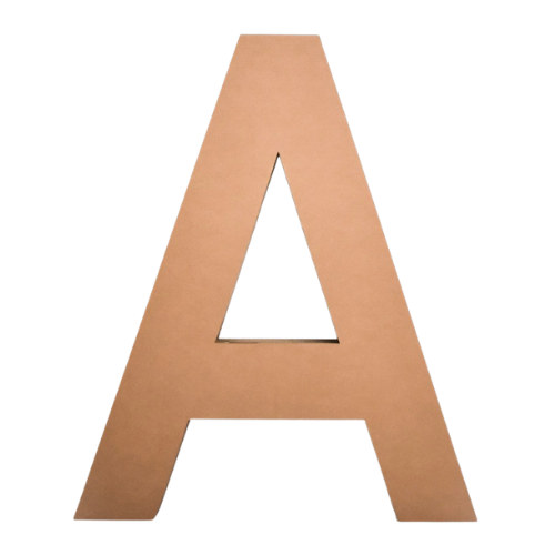 Cardboard layered letters and numbers
