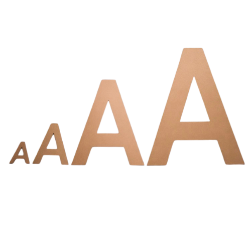 Cardboard layered letters and numbers