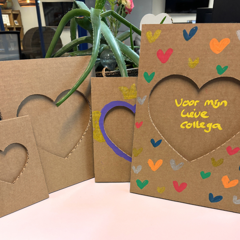 Kartonnen hart fotolijstje