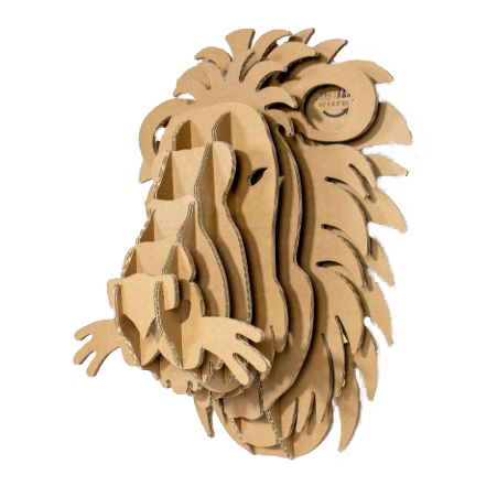 Cardboard lion head